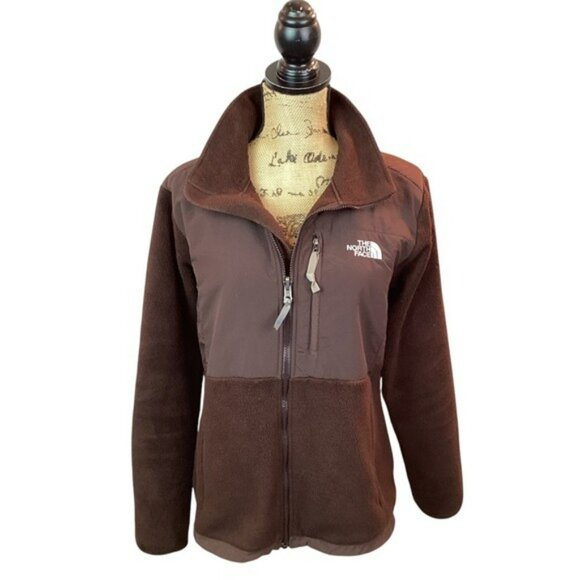 The North Face Womens Brown Denali Fleece Jacket Full Zip Outdoor Warm Large - Picture 2 of 13